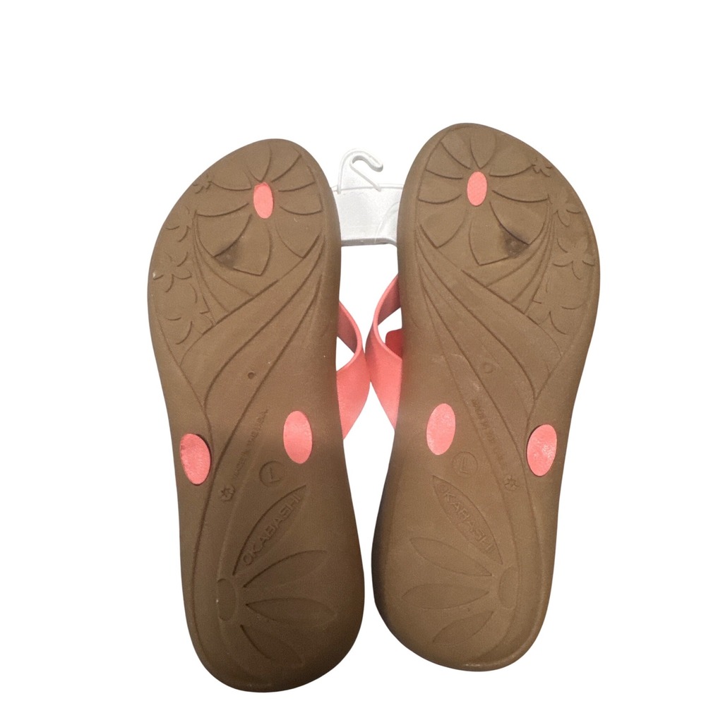 Okabashi Breeze Womens Flip Flops Toffee Coral Size L 9.5-10.5 NWT USA - Picture 4 of 4